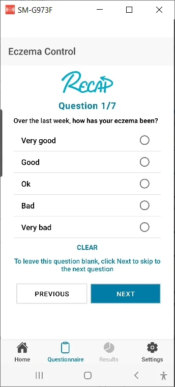 My Eczema Tracker screenshot